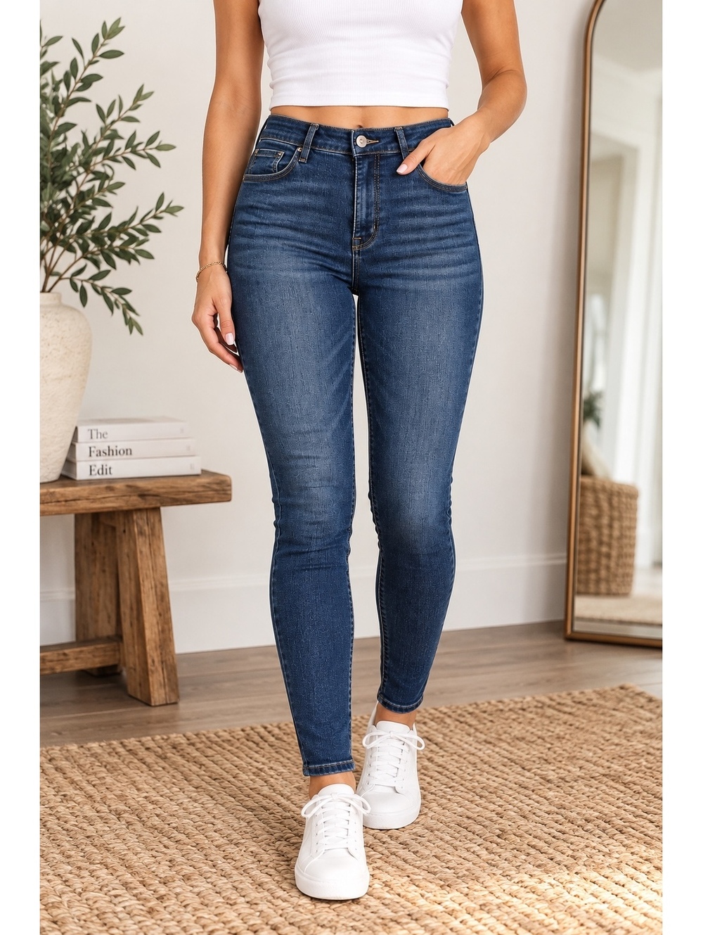 Old Navy Rockstar Super Skinny High Rise Jeans Women’s 14 Dark Wash Stretch
